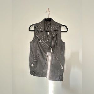 Faux leather black vest